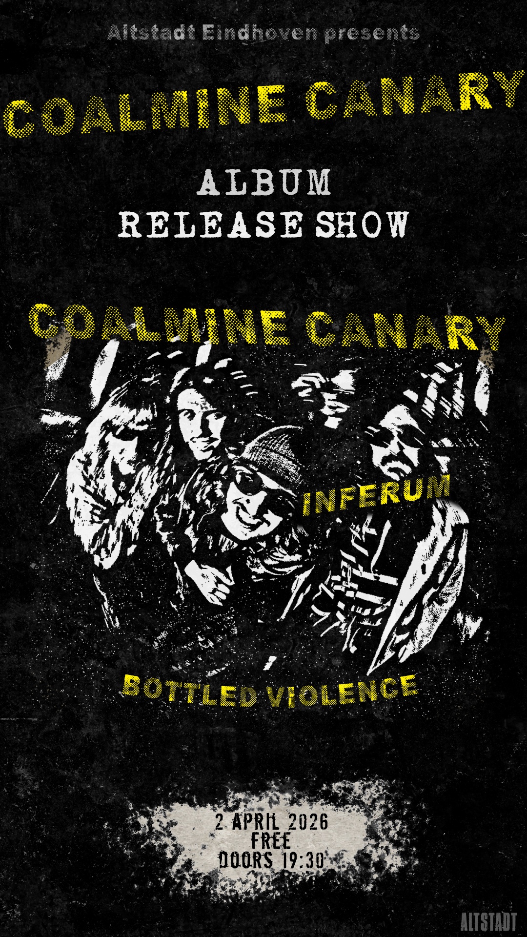 Coalmine Canary Album release show + Inferum + Bottled Violence